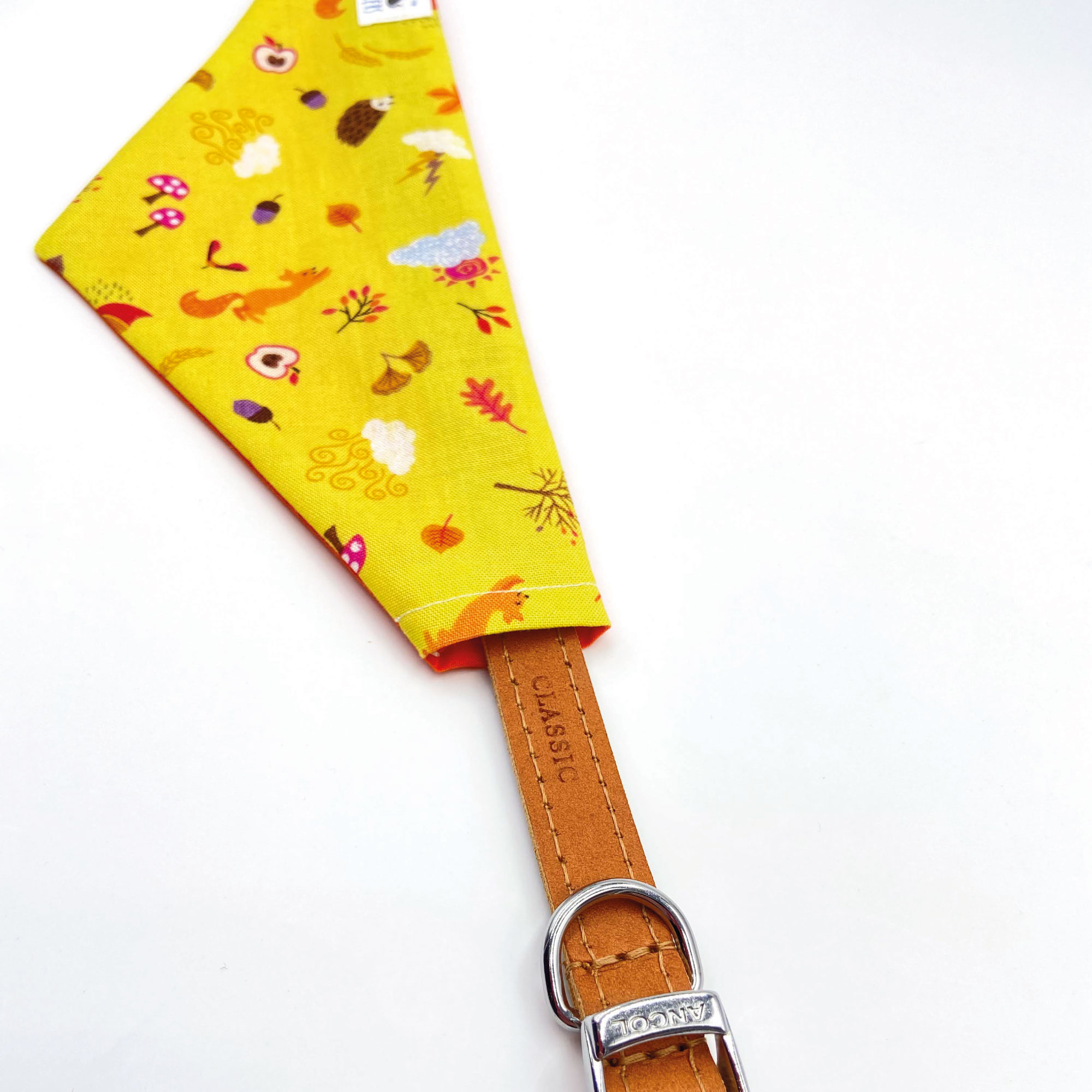 Yellow Dog Bandana Woodland Print Bells & Whiskers Fabric Collars