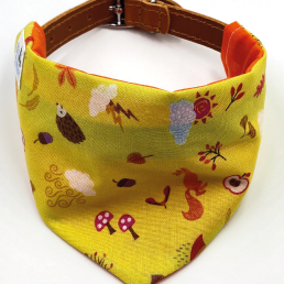 Yellow Dog Bandana With Woodland Creatures