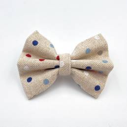 Beige Spots Pet Bow Tie