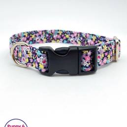 Blue With Flowers Puppy Collar