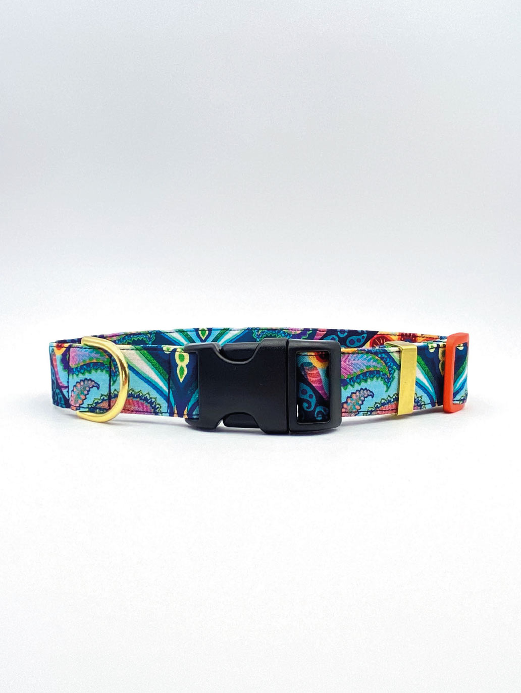 Blooming Paisley Fabric Dog Collar Bells & Whiskers Fabric Collars