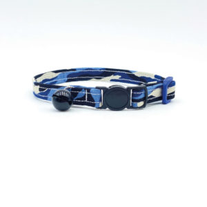 Blue Camouflage Fabric Cat Collar