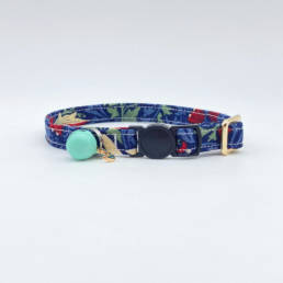 navy snakehead v&a cat collar made in the uk