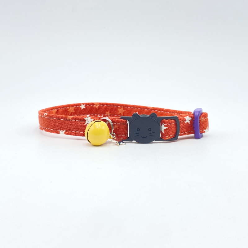 Burnt Orange Star Cat Collar