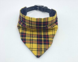 Quality Yellow Tartan Dog Bandana