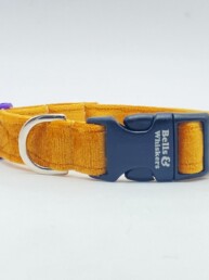 Quality handcrafted Saffron velvet dog collar