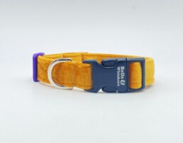 Quality handcrafted Saffron velvet dog collar