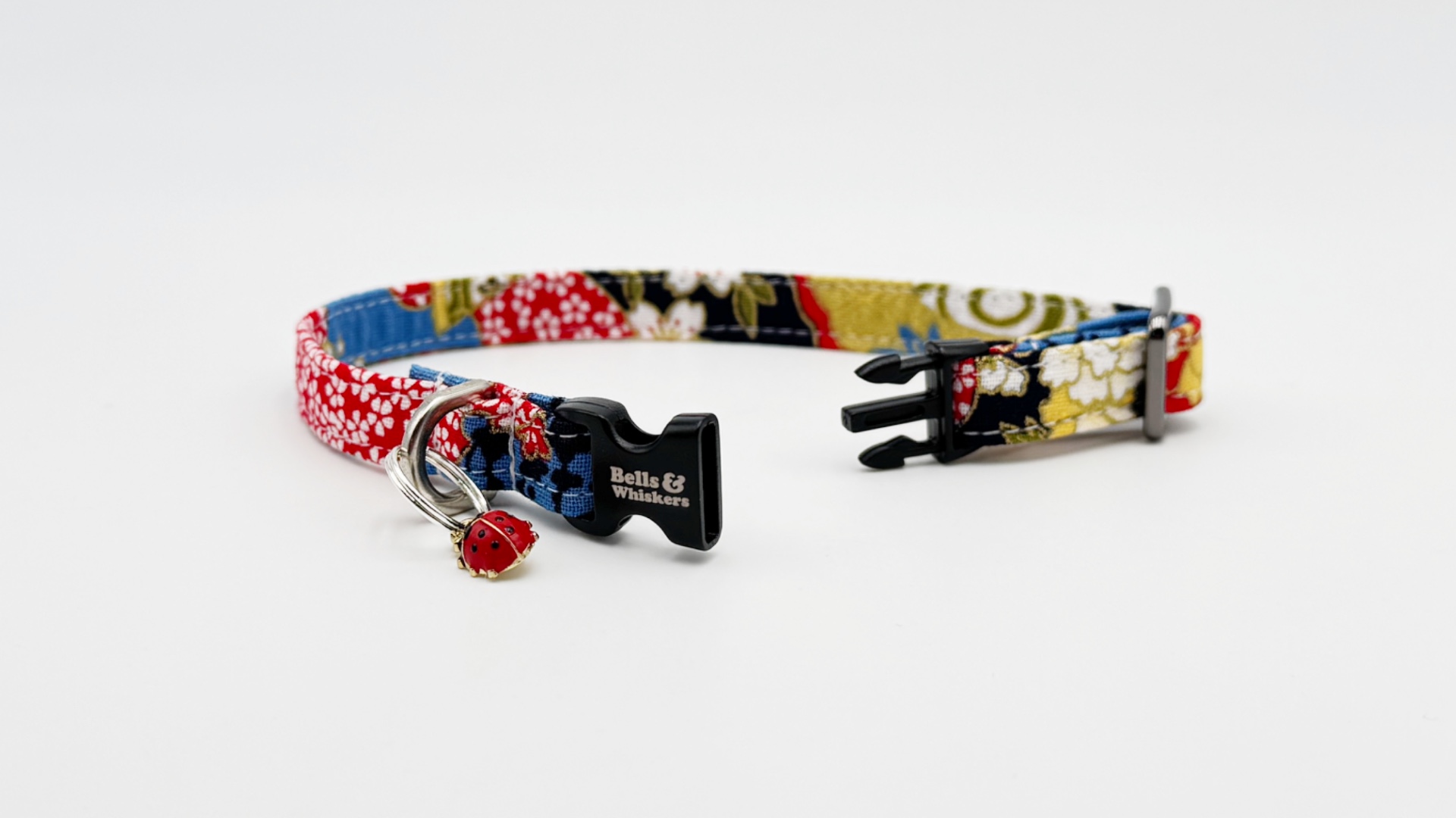 Japanese Garden Extra Small Dog Collar with ladybird charm