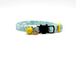 Emily Belle Mermaid Cat Collar in Light Blue Fabric