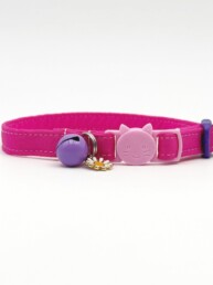 Fuchsia Pink Cat Collar with pink safety release buckle