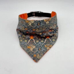 Orange Thief Dog Bandana Dog Bandana with bird and flower print